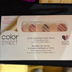 Color Street GIFT EXCHANGE Striped Nail Polish Strips - Pink and Gold